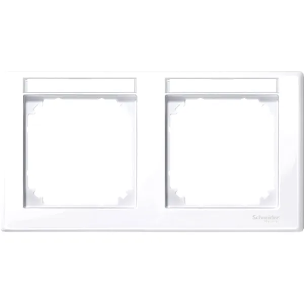 Rama dubla cu Suport Etichetare, Instalare Orizontala, Alb Intens, Lucios