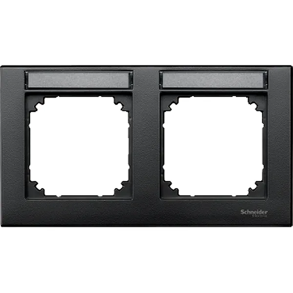 Rama M-Plan, 2 Aparate cu Opentru Etichetare, Instalare Orizontala, Antracit