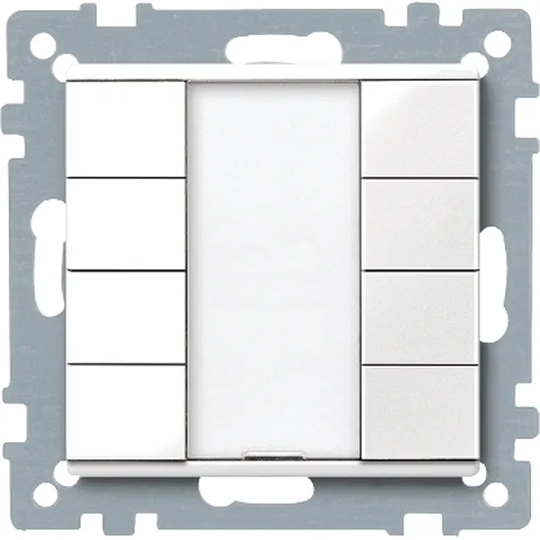 Push-button KNX, 8 clapete,  Alb polar, Sistem M