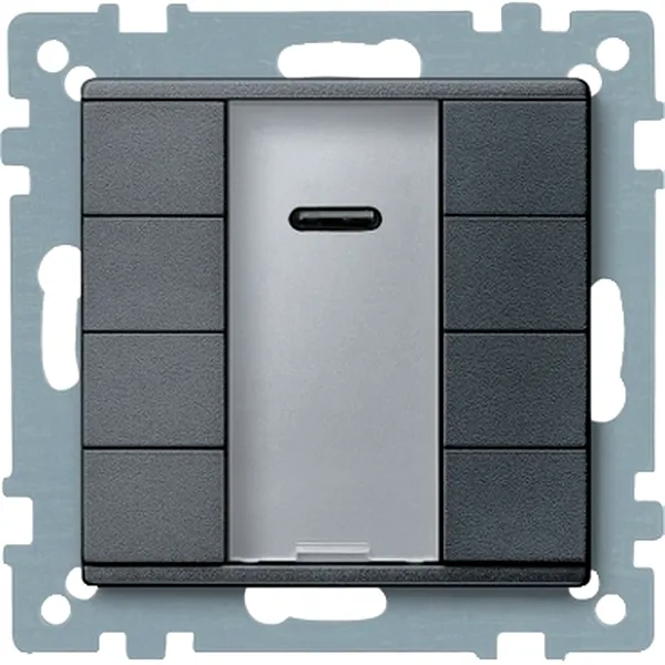 Push-button KNX, 8 clapete si receptor IR, Antracit, Sistem M