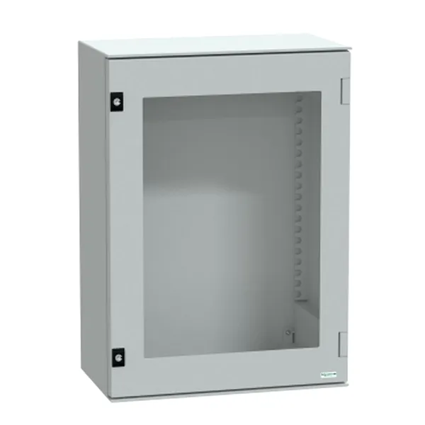 Carcasa montare perete poliester monobloc IP66 H747xW536xD300mm usa cu geam