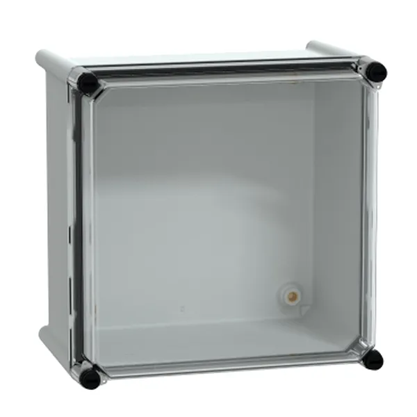 Cutie PLS, spate polies., capac PC transparent IP65 27x27x18cm