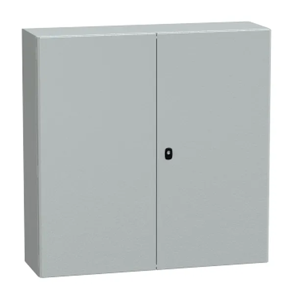 Usa sim dubla Spacial S3D cu plac. mont. H1000xW1000xD300 IP55 IK10 RAL7035.