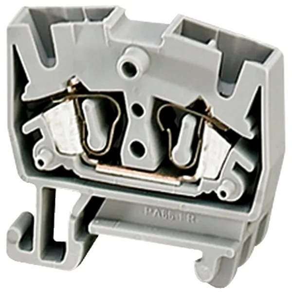 Bloc terminal cu surub, mini, sina DIN 15mm, 2 pct, 2.5 MM, albastru