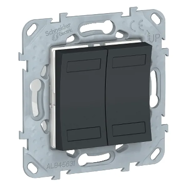 Noua Unica, Intrerupator revenire dublu KNX, cu suport fixare, antracit