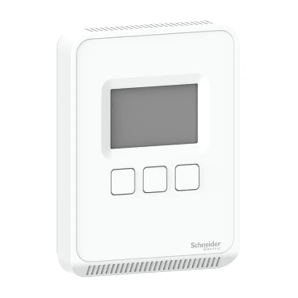 Sensor, SpaceLogic SLP Series, room, humidity, temperature, segmented LCD, BACnet MSTP/Modbus outputs, matte white housing