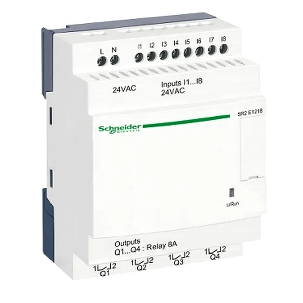 Zelio Logic, releu intelig. comp., 12 intr / ies 24Vac, ceas, afis.SS