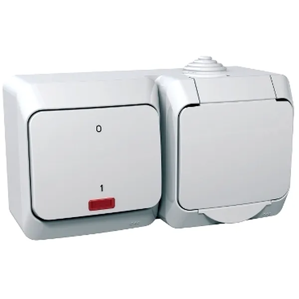 Cedar Plus, Priza Simpla cu Impamantare Lat. Intr.- 16A(X), Indic. Luminos, Alb