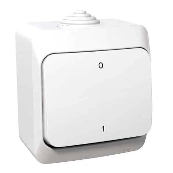 Cedar Plus, Intrerupator bipolar 16A PT IP44 alb