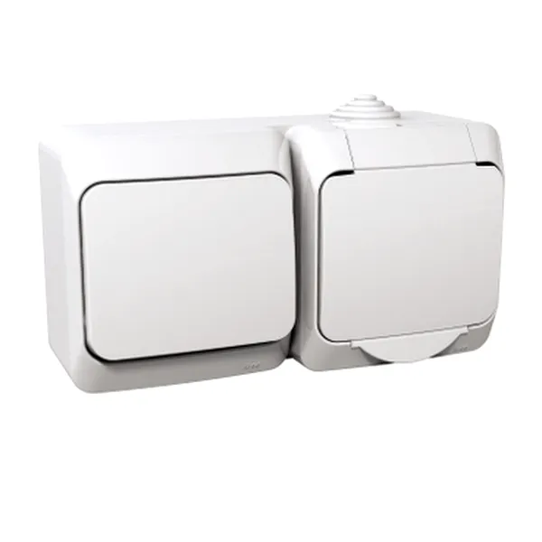 Cedar Plus - single socket outlet pinE+1pole switch - 16A(X), white