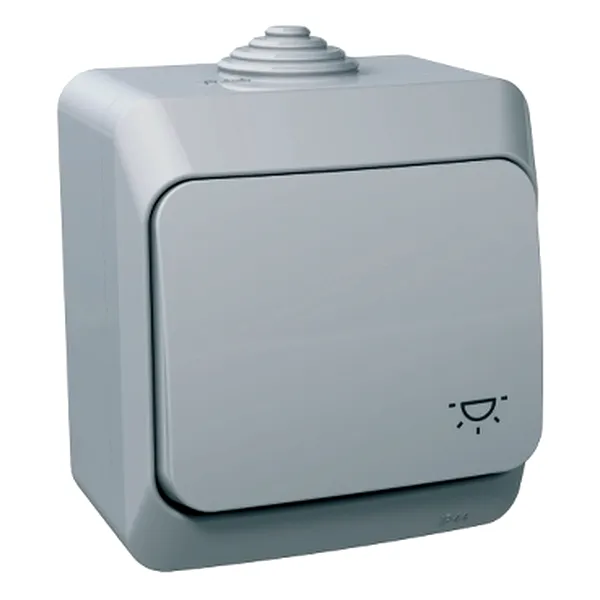 Cedar Plus, Intrerupator simbol lumina 16A IP44 PT gri
