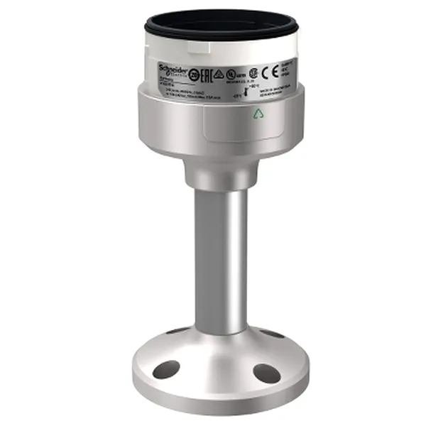 Unitate de fixare, plac. cu stalp 100mm, argintie